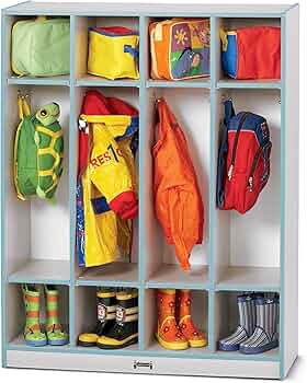 Jonti-Craft Rainbow Accents 4 Section Coat Locker Coastal Blue by Jonti-Craft - American Made