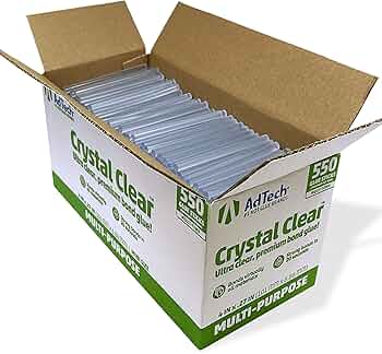 AdTech Crystal Clear Full-Size Glue Sticks 550-Count Bulk by AdTech - American Made