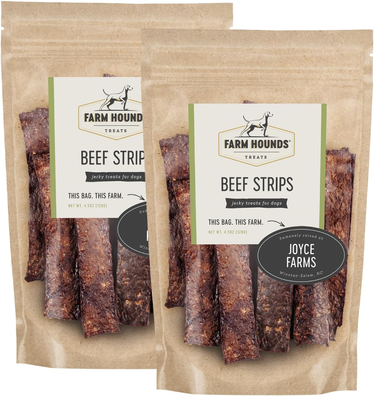 Farm Hounds Beef Strips Natural Dog Jerky Treats 4.5 oz 2-Pack by Farm Hounds - American Made