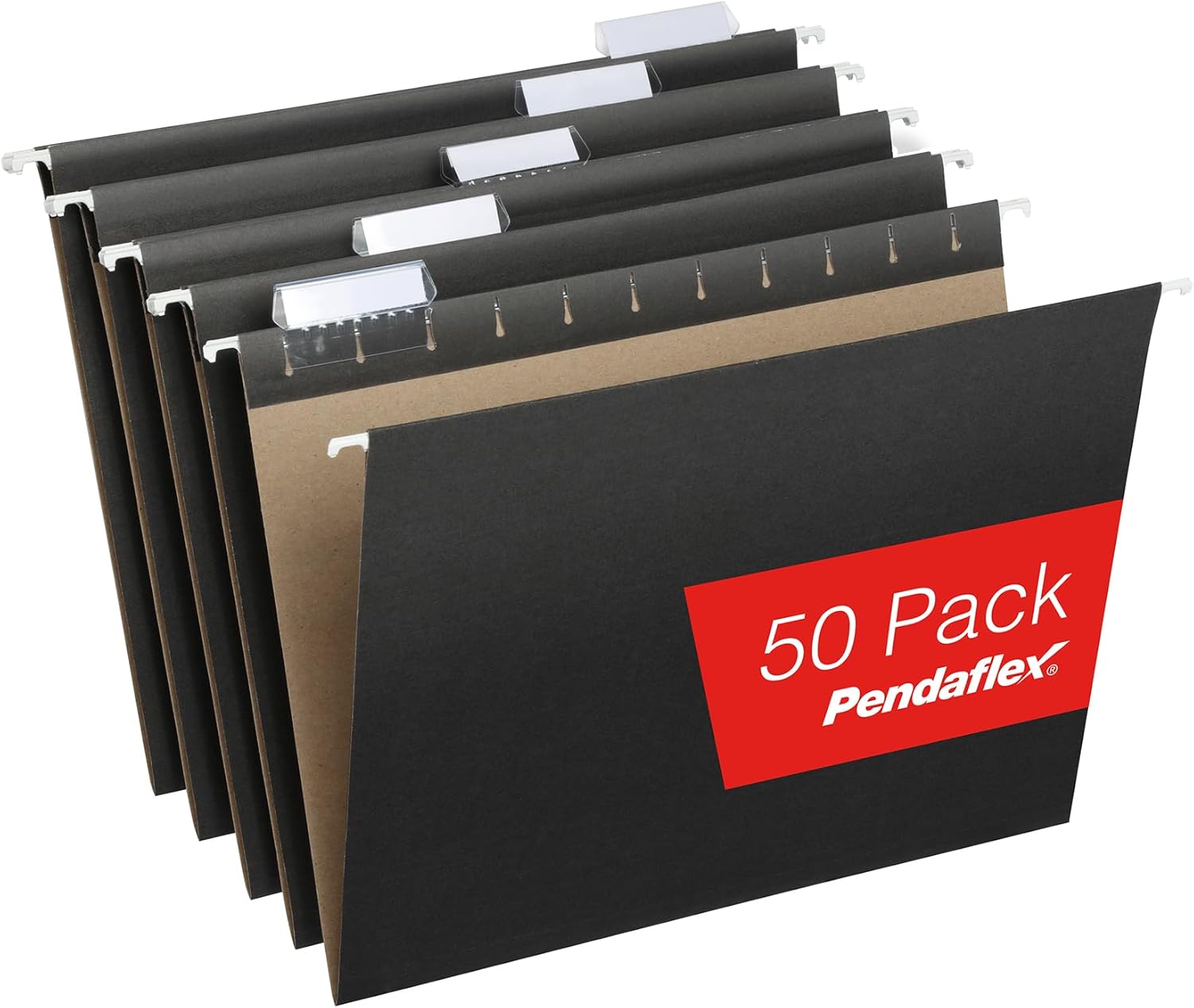 Pendaflex Black Hanging File Folders Letter Size 1/5-Cut 50-Pack by Pendaflex - American Made
