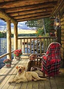 Cobble Hill Cabin Porch Retreat 1000-Piece Puzzle by Cobble Hill Puzzles - American Made