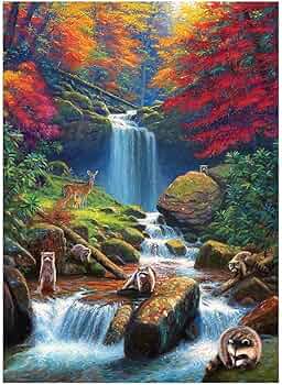 Cobble Hill Mystic Falls in Autumn 1000-Piece Puzzle by Cobble Hill Puzzles - American Made