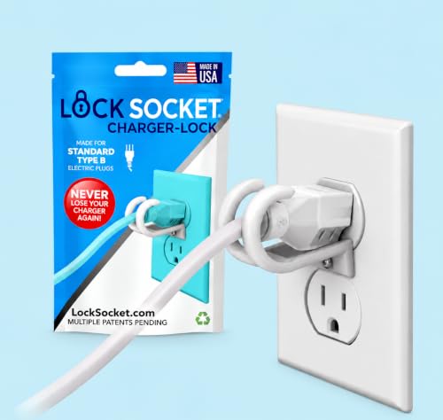 Lock Socket 3 Prong Outlet Lock (White) | Anti Theft Lock to Secure Three Pronged Plugs to the Outlet | an Inn by LOCK SOCKET - American Made