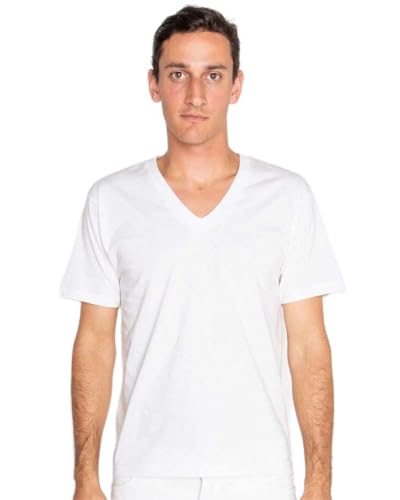 Los Angeles Apparel USA-Made Fine Jersey V-Neck T-Shirt Purple by Los Angeles Apparel - American Made