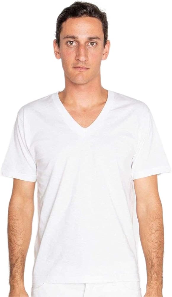 Los Angeles Apparel USA-Made Fine Jersey V-Neck T-Shirt Purple by Los Angeles Apparel - American Made