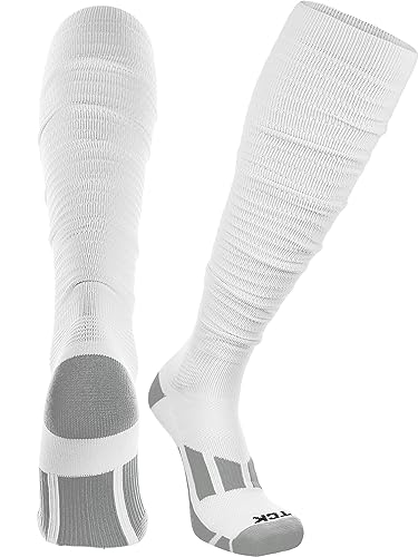 TCK White Football Scrunch Socks (White, Medium) by TCK - American Made
