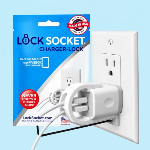 Lock Socket Charger Lock for Ailkin Dual, FiveBox Chargers Anti-Theft & Tug-ProofChild-Safe Charger Lock Syste by LOCK SOCKET - American Made