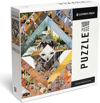 Lantern Press North American Wildlife Collage 1000 Piece Jigsaw Puzzle by Lantern Press - American Made