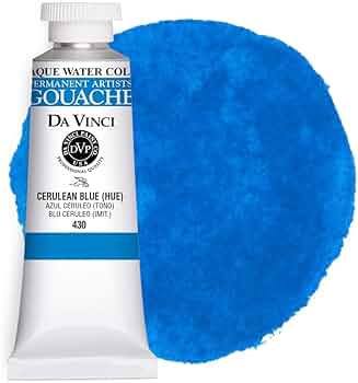 Da Vinci Professional Artist Gouache Paint Cerulean Blue 37mL by Da Vinci Paint Co. - American Made