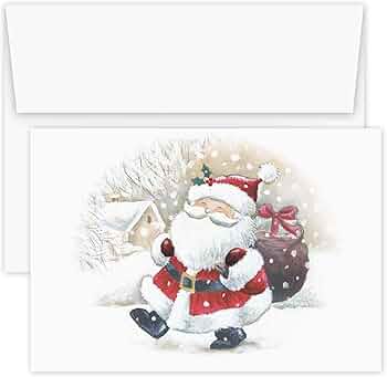 Canopy Street Masterpiece Happy Santa Christmas Cards 16-Pack by Canopy Street - American Made