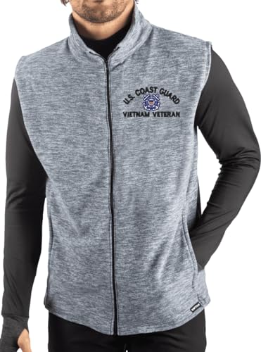 MilitaryBest U.S. Coast Guard Vietnam Veteran Polar Fleece Full Zip Vest by WSI Sportswear - American Made