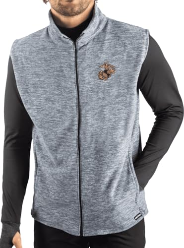 MilitaryBest USMC Eagle, Globe, and Anchor (EGA) Polar Fleece Full Zip Vest by WSI Sportswear - American Made