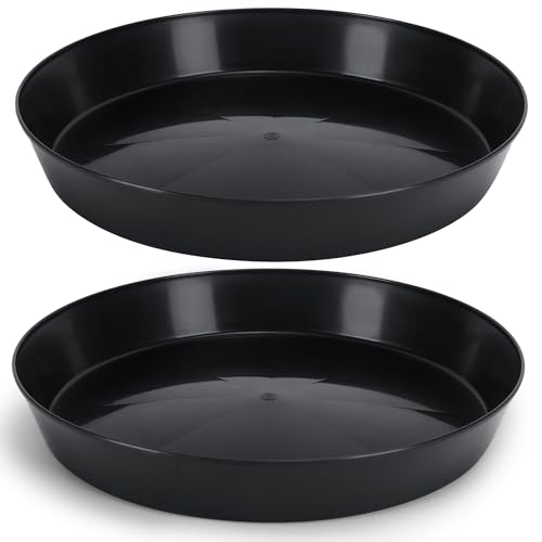 Austin Planter 18 Inch (16.3 Inch Base) Case of 2 Plant Saucer, Black by Austin Planter - American Made