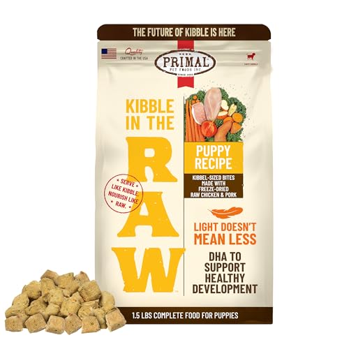 Primal Kibble in The Raw, Freeze-Dried Dog Food, Puppy Recipe, 1.5 lb by Primal Pet Foods - American Made