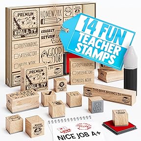 Stampabilities Rubber Stamps School Days 16 Piece Wood Mounted Set by Stampabilities - American Made