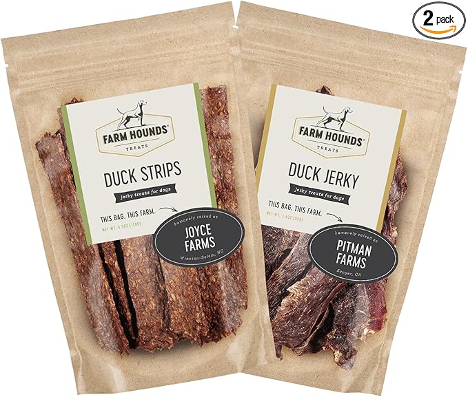 Farm Hounds Premium Dog Treats Bundle Duck Strips and Duck Jerky by Farm Hounds - American Made