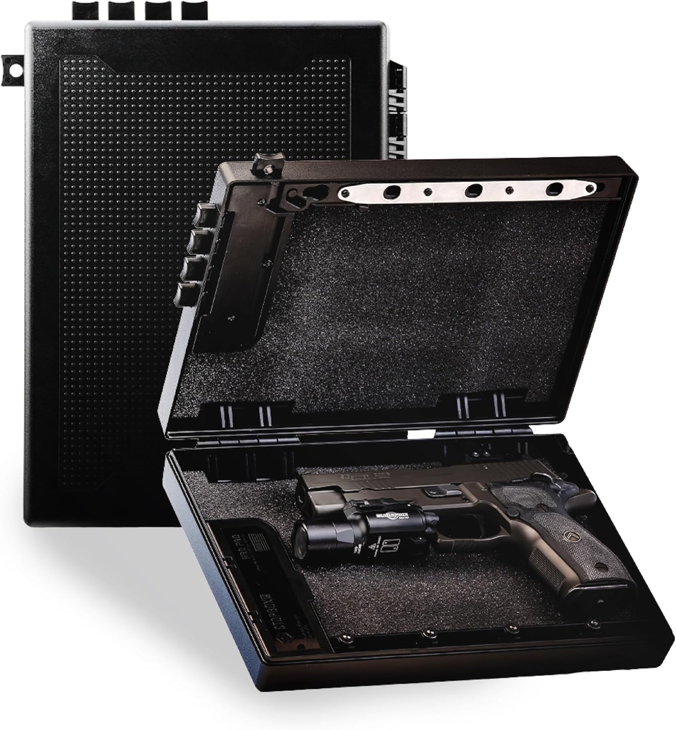StopBox Instant-Access Handgun Lockbox, Full-Size, Black (2-Pack) by StopBox USA - American Made