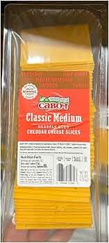Cabot Medium Sharp Aged Cheddar Cheese Slices by Cabot Creamery - American Made