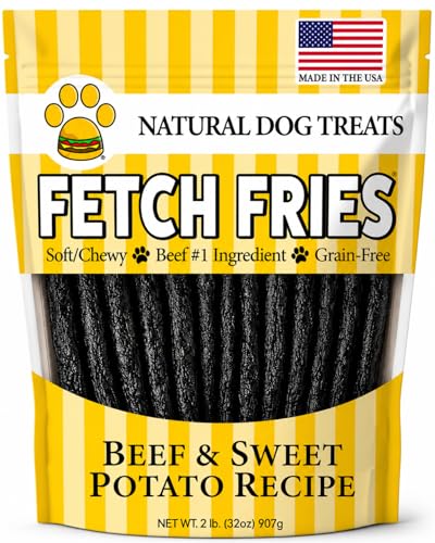 Fetch Fries Beef and Sweet Potato Dog Treats, Soft Jerky for Small and Large Breeds, Naturally Healthy by Fetch Fries - American Made