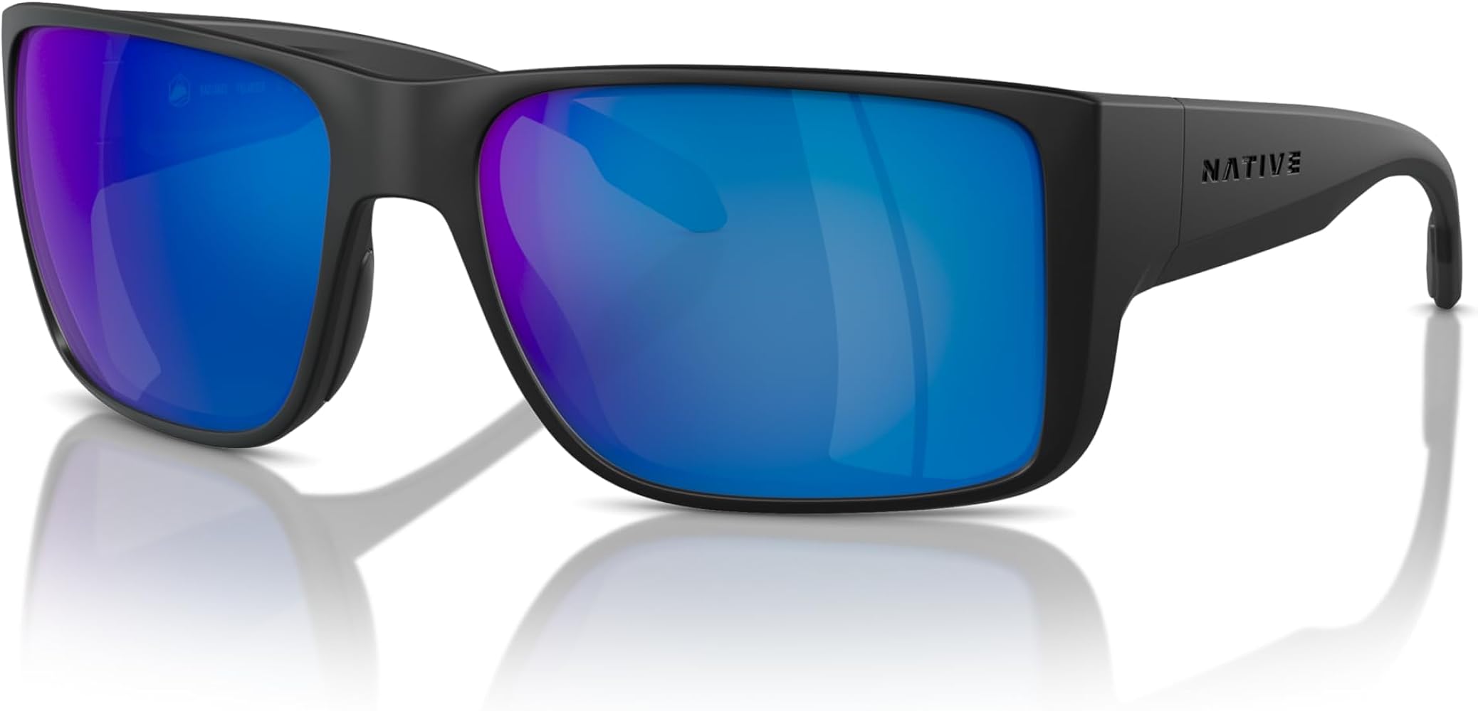 Native Eyewear Polarized Sunglasses Matte Black Blue Reflex by Native Eyewear - American Made