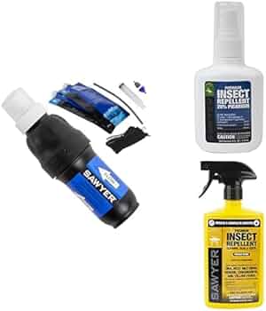 Sawyer Products Squeeze Water Filter and Premium Insect Repellent Bundle by Sawyer Products - American Made