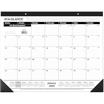 AT-A-GLANCE Monthly Desk Pad Calendar 2025 â€” 22x17 by AT-A-Glance - American Made