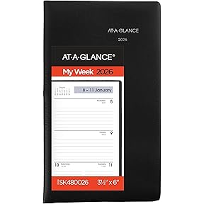 AT-A-GLANCE 2025-2026 Pocket Recycled Planner, 3-1/2 x 6 in. by At-A-Glance - American Made