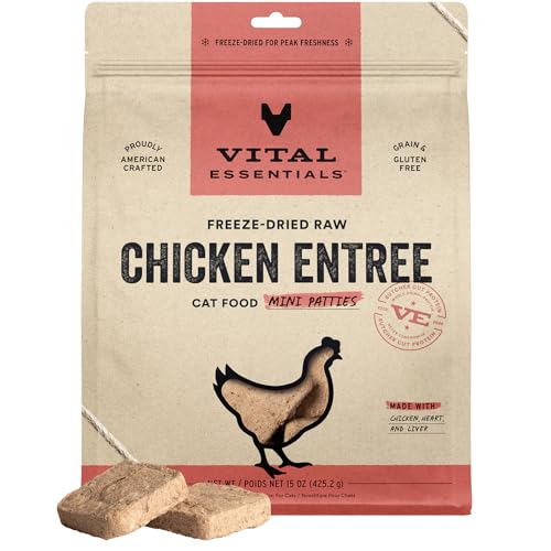 Vital Essentials Freeze-Dried Raw Cat Food, Chicken Mini Patties by Vital Essentials - American Made