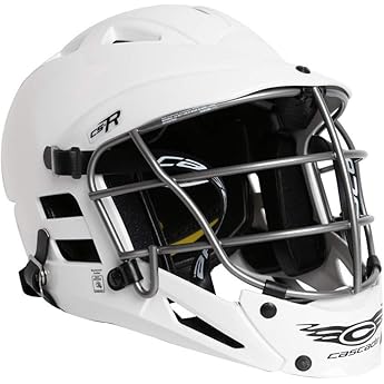 Cascade CS-R Lacrosse Helmet White Shell Silver Facemask Youth by Cascade Lacrosse - American Made