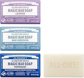 Dr. Bronner's Pure-Castile Bar Soap Variety 3-Pack by Dr. Bronner's - American Made