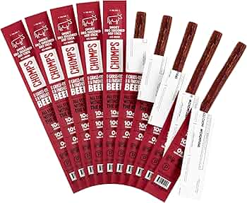 Chomps Smoky BBQ Beef Jerky Sticks 10-Pack by Chomps - American Made