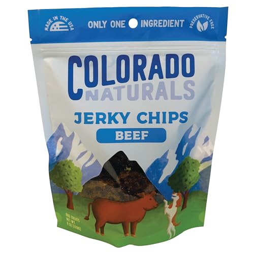 Colorado Naturals Beef Jerky Chips Dog Treats, 6 oz – All-Natural, No Fillers or Preservatives – Great for Mus by Colorado Naturals - American Made