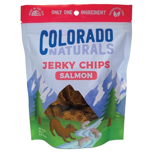 Colorado Naturals Salmon Jerky Chips Dog Treats, 6 oz – All-Natural, No Fillers or Preservatives – Wild Alaska by Colorado Naturals - American Made