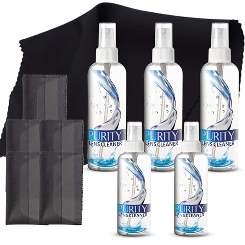 Purity Eyeglass Cleaner Mega Pack - 2x2oz & 3x8oz Lens Spray Bottles by Purity Lens Cleaner - American Made