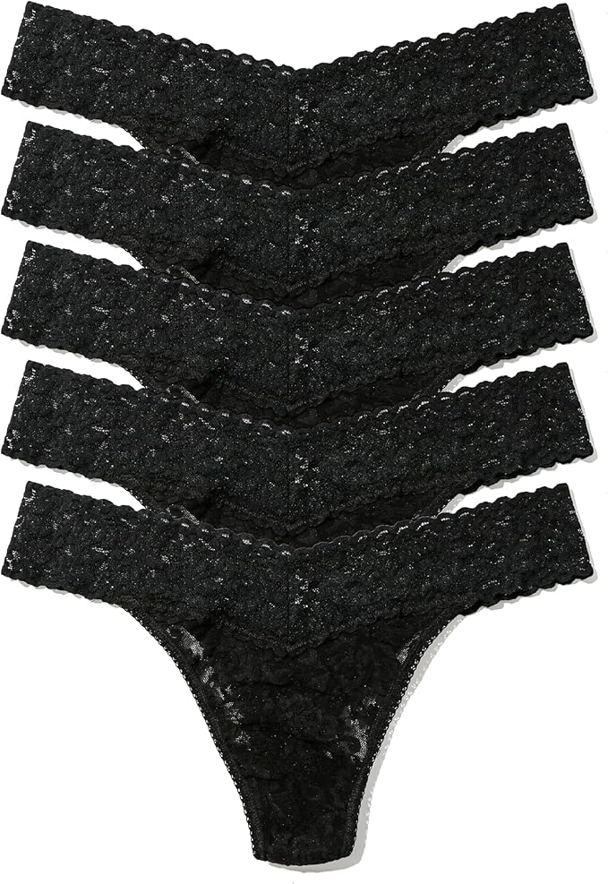 hanky panky Signature Lace Original Rise Thongs 5-Pack by Hanky Panky - American Made