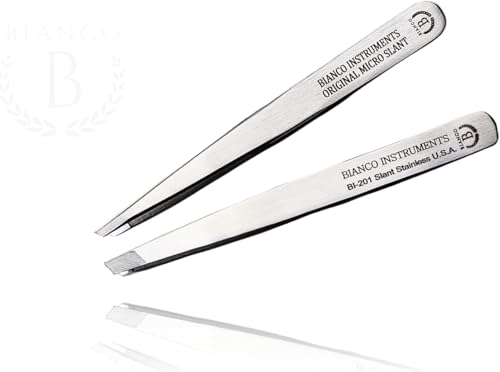 Bianco Instruments Slant and Micro Slant Tweezer Bundle| Expertly Honed for a Professional Grip on Even the Mo by Cucina Napoli - American Made