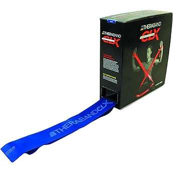 TheraBand CLX Resistance Band with Loops 25-Yard Dispenser Blue Extra Heavy Level 5 Pack of 6 by TheraBand - American Made