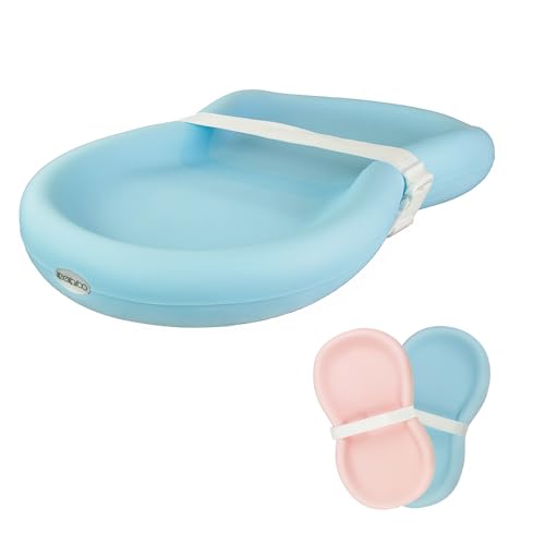 Keekaroo Peanut Changer Baby Blue – The Original Made in USA Easy-to-Clean Changing pad and The only Shell Ove by Keekaroo - American Made