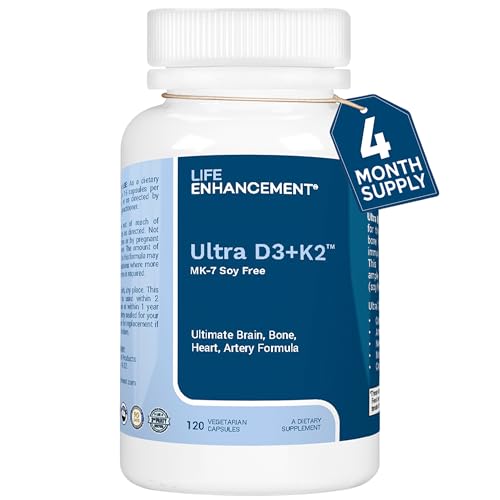 Life Enhancement Vitamin D3 K2 2000iu Supports Muscle & Brain Health - D3 K2 Supplement Helps in Immune and Ca by Life Enhancement - American Made