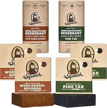 Dr. Squatch Soap and Deodorant Variety Pack Wood Barrel Bourbon and Pine Tar by Dr. Squatch - American Made