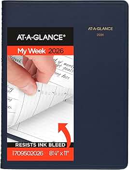 AT-A-GLANCE 2026 Appointment Book Planner Weekly 8-1/4 x 11 in. Navy by At-A-Glance - American Made