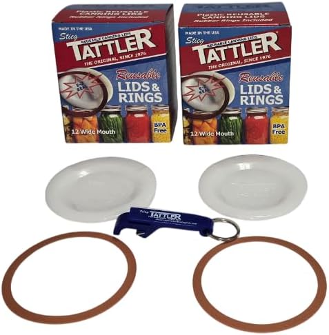 Tattler Reusable Canning Lids 24 Wide Mouth with Rings by Tattler - American Made