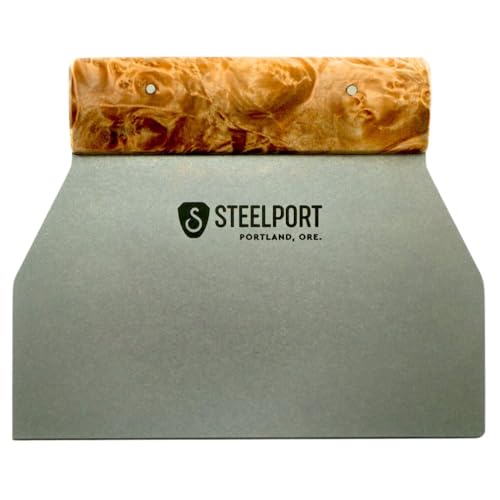 STEELPORT Bench Scraper | Dual Edge Stainless Steel Dough Cutter by STEELPORT Knife Co. - American Made