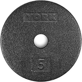 York Barbell Standard Cast Iron Weight Plate 5 lb by York Barbell - American Made