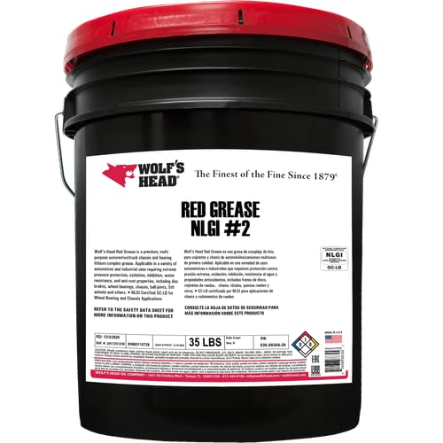 Wolf's Head Red Grease NLGI #2 (836-88304-28) 35 Pound Pail by Wolf's Head - American Made