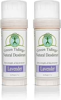 Green Tidings Lavender Deodorant, Baking Soda-Free, 2.7oz 2-Pack by Green Tidings - American Made