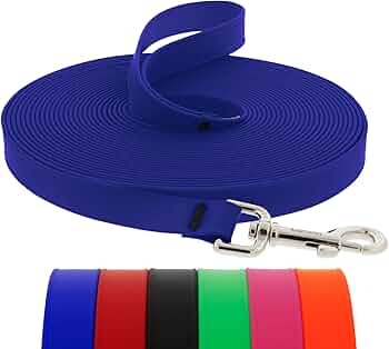 LupinePet Waterproof Splash 15-Foot Training Leash, True Blue, BioThane by Lupine Pet - American Made