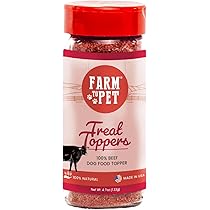 Farm To Pet Beef Meal Topper Dog Food Topper 4.7 oz Single Ingredient Made in USA by Farm to Pet - American Made