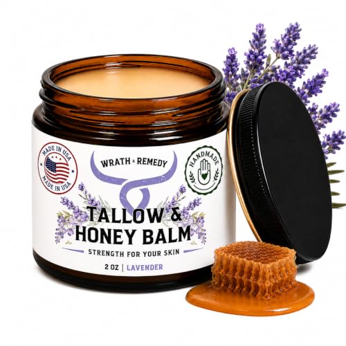 Wrath & Remedy Beef Tallow and Honey Balm, Handcrafted, Lavender, 2 oz by Wrath & Remedy - American Made