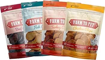 Farm To Pet Dog Training Treats Chicken Turkey Beef and Fish Chip Variety Pack Made in USA by Farm to Pet - American Made